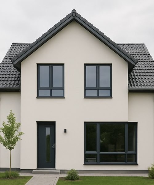 Hauskaufberatung - Ein Bausachverständiger berät ein Paar beim Hauskauf, während er die Bausubstanz eines Hauses prüft.