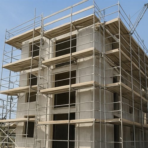 Bauleitung & Baubegleitung für Ihr Bauprojekt | DSV Bauwerk Bauleitung und Baubegleitung - Ein Bausachverständiger bespricht mit einem Bauherrn die Pläne auf der Baustelle.